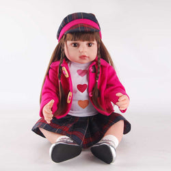 Artist Reborn Doll - Brown Eyes with Perfectly Coordinated Vintage Set (Coat+Skirt+Shoes+Hat) - Ready for Display