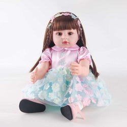 22" Garden Party Reborn Baby - Delicate Floral Sundress with Matching Bloom Hairband & Rosy Leather Shoes