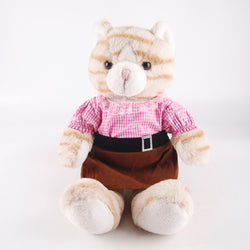 Designer Dressed Cat Plush - Gingham & Lace Ensemble