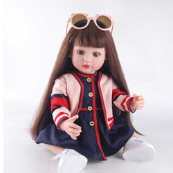 Fashionista Reborn Baby - Statement Pink Coat over Navy Dress (Includes Shades)