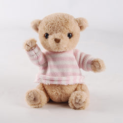 Cuddly Poseable Bear - Pink/White Striped Jumper