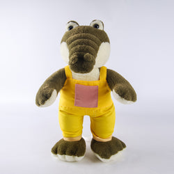Playful Green Gator Doll - Eye-Catching Yellow Mechanic Look