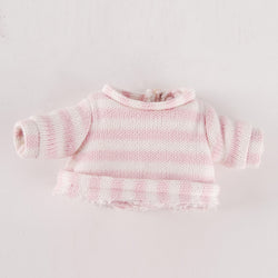 Pink and white striped knit sweater, sweet and cute