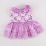 A pink-purple dress with gauze is sweet and cute