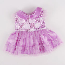 A pink-purple dress with gauze is sweet and cute