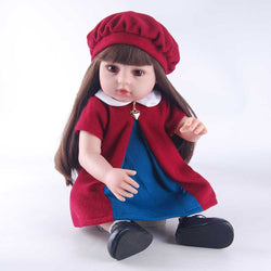 20-Inch Chic Reborn Doll – European-Style Ensemble, Red Beret & Gold Pendant