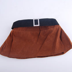 Plaid T-shirt Brown short skirt, sweet and cute