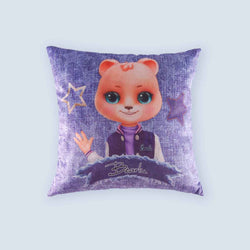WeFriends Bearlu bear blue square pillow front view