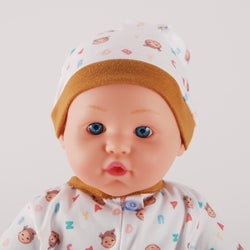 Close-up of modern blue glass eyes expression