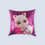 WeFriends Milly cat galaxy purple square pillow front view