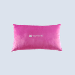 Solid red back side of the WeFriends Snowy Rabbit rectangular cushion